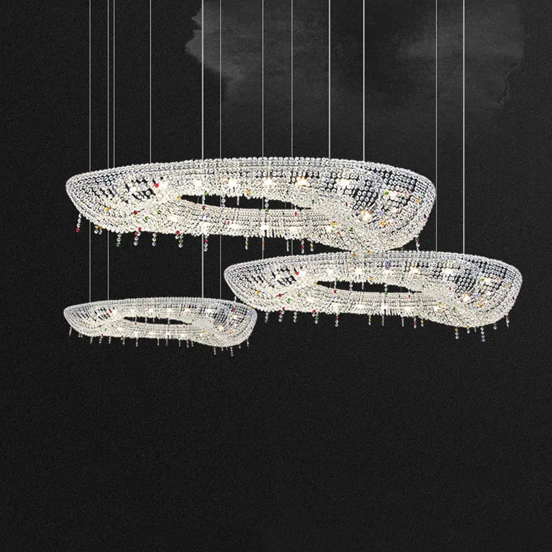 Afralia™ Italian Crystal Chandeliers LED Ceiling Pendant Lamps Indoor Luxury Lighting