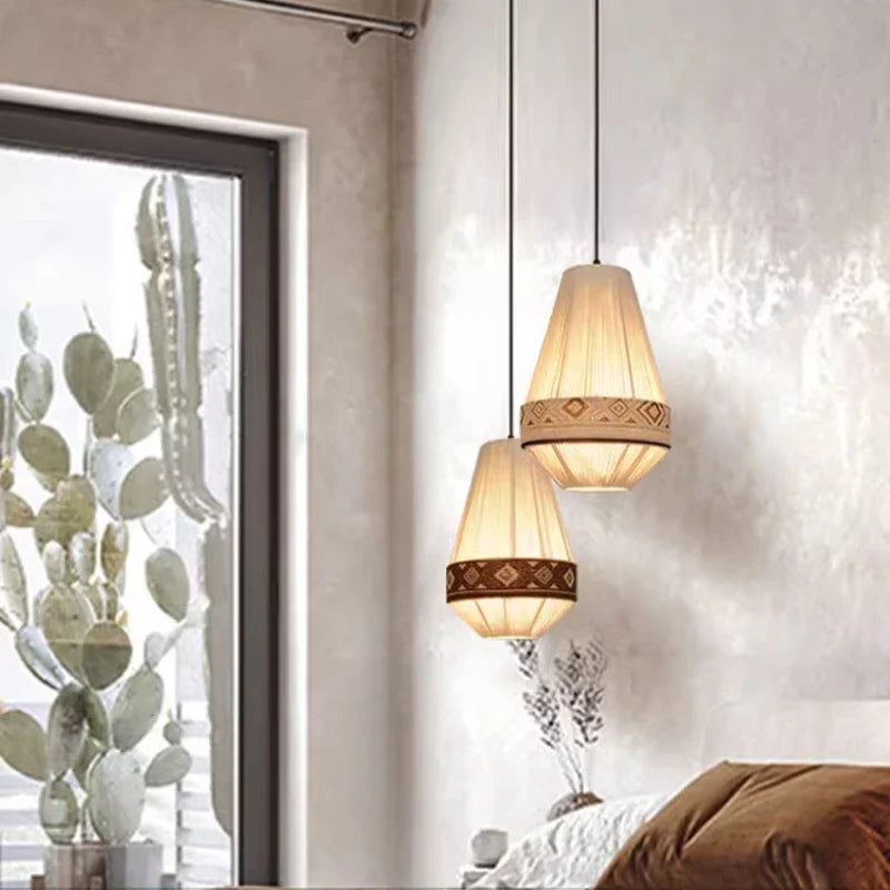 Afralia™ Bohemian Fringe Pendant Lamp: Retro Tassels Hanging Light in Hand-Woven Hemp Rope Fabric