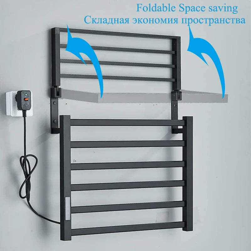Afralia™ Smart Towel Warmer: Electric Heated Towel Rack with Touch Display Control