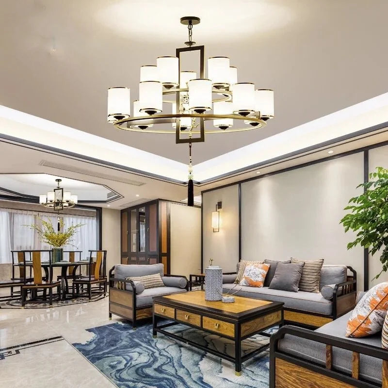 Afralia™ Retro Chandelier Ceiling Light for Living Room Bedroom Dining Room Lighting