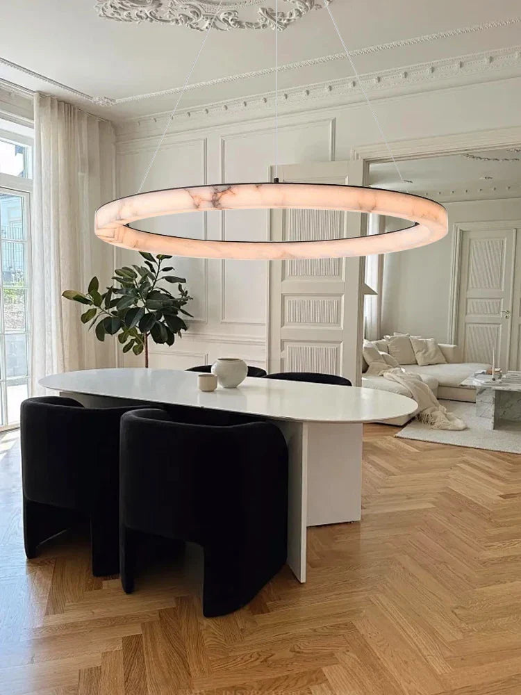 Nordic Alabaster Pendant Lamp - Luxury LED Lighting by Afralia™
