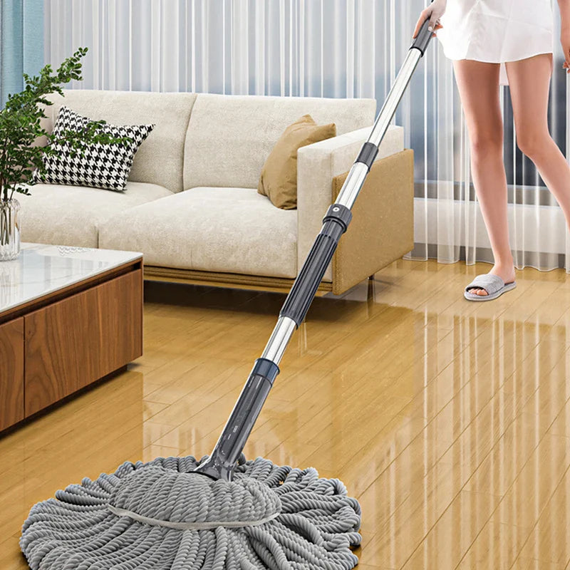 Afralia™ Easy Spin Mop with Long Handle for Hands-Free Floor Cleaning