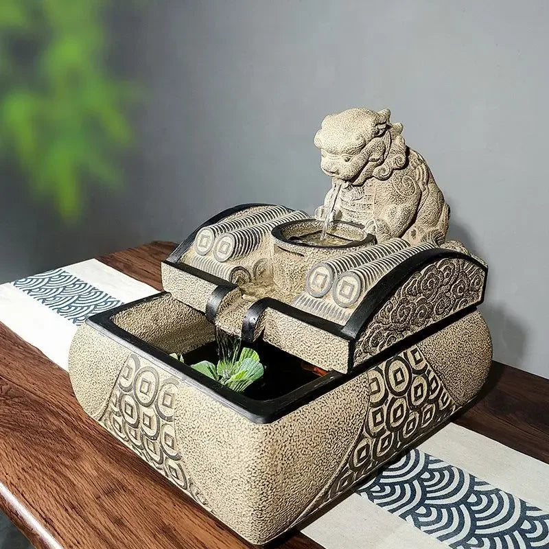 Afralia™ Feng Shui Water Flow Tabletop Ornament for Creative Living Room Decor
