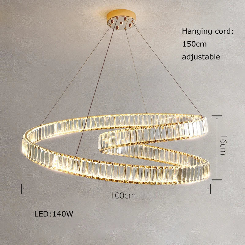 Afralia™ Modern Luxury LED Rings Chandelier: New Trend Circular Ceiling Lamp for Indoor Lighting