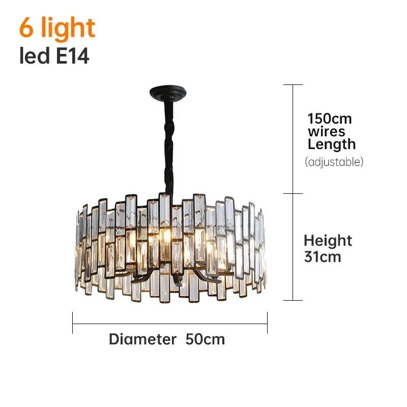 Afralia™ Small Black Crystal Chandelier: ModernLight Luxury for Home Indoor Lighting
