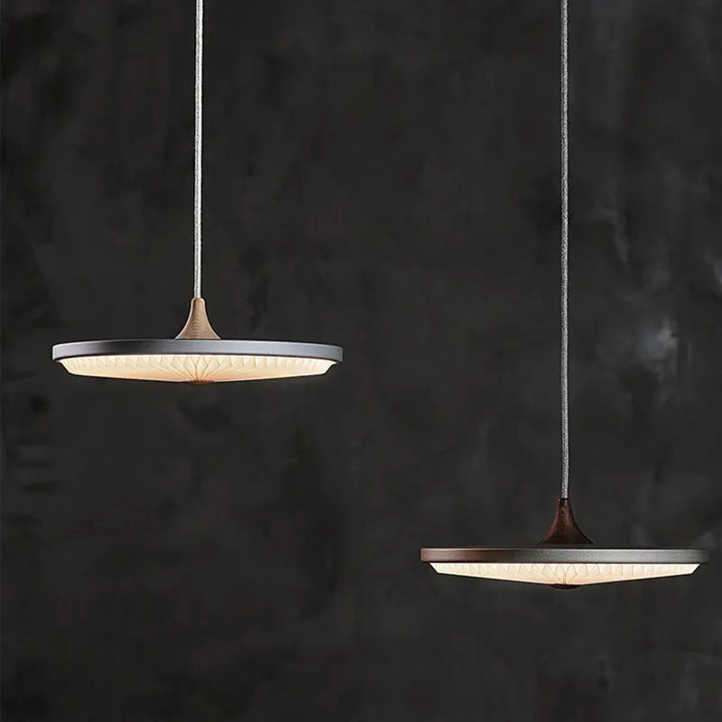 Afralia™ Modern Pleated Black and White LED Pendant Chandelier