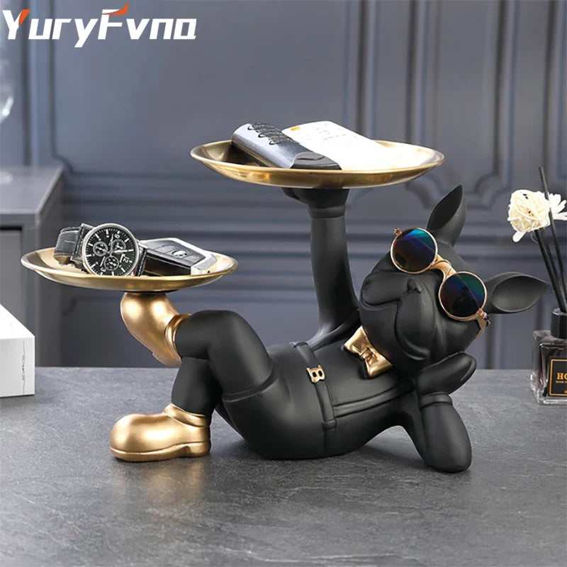 Afralia™ Bulldog Figurine Sculpture for Home Decor or Interior Decoration Accessories