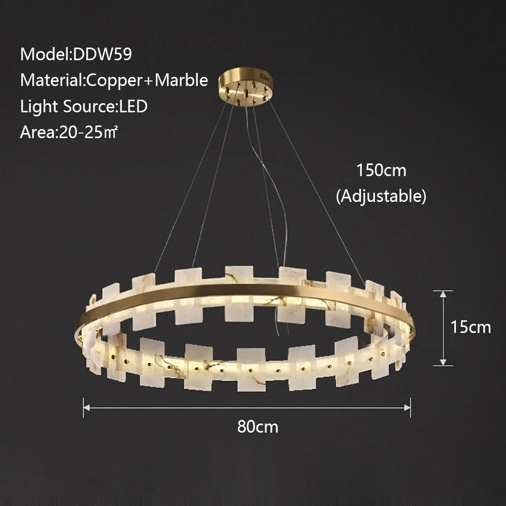 Afralia™ Marble Ceiling Chandelier: Luxury LED Hanging Lamp for Living Room Decor