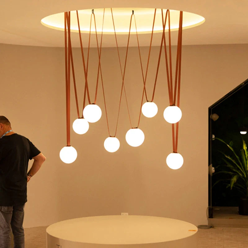 Afralia™ Glass Ball Pendant Light: Modern loft lighting for living room, dining room, stairwell.