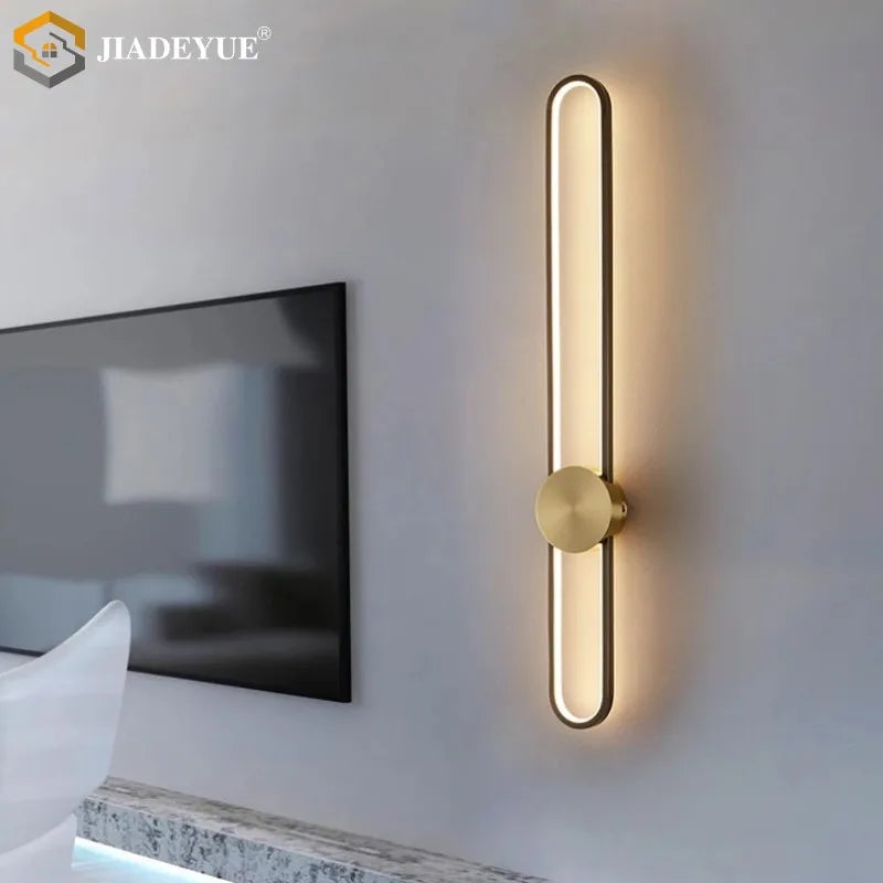 Afralia™ LED Long Wall Lamp for Living Room Bedside TV Background Wall