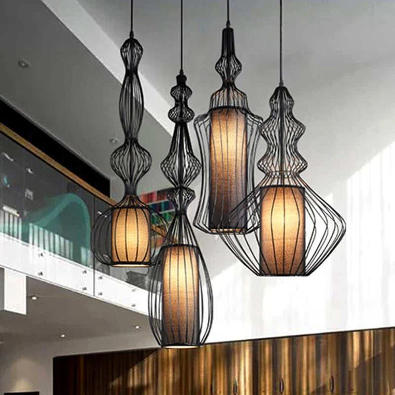 Afralia™ Birdcage Chandelier Vintage Industrial Lighting for Dining Room Farmhouse