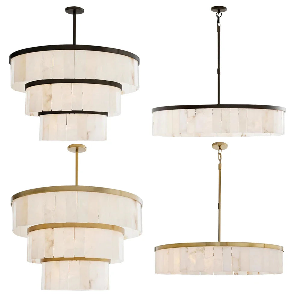 Afralia™ Marble Pendant Light: Luxury Dimmable LED Chandelier for Dining Room Decor
