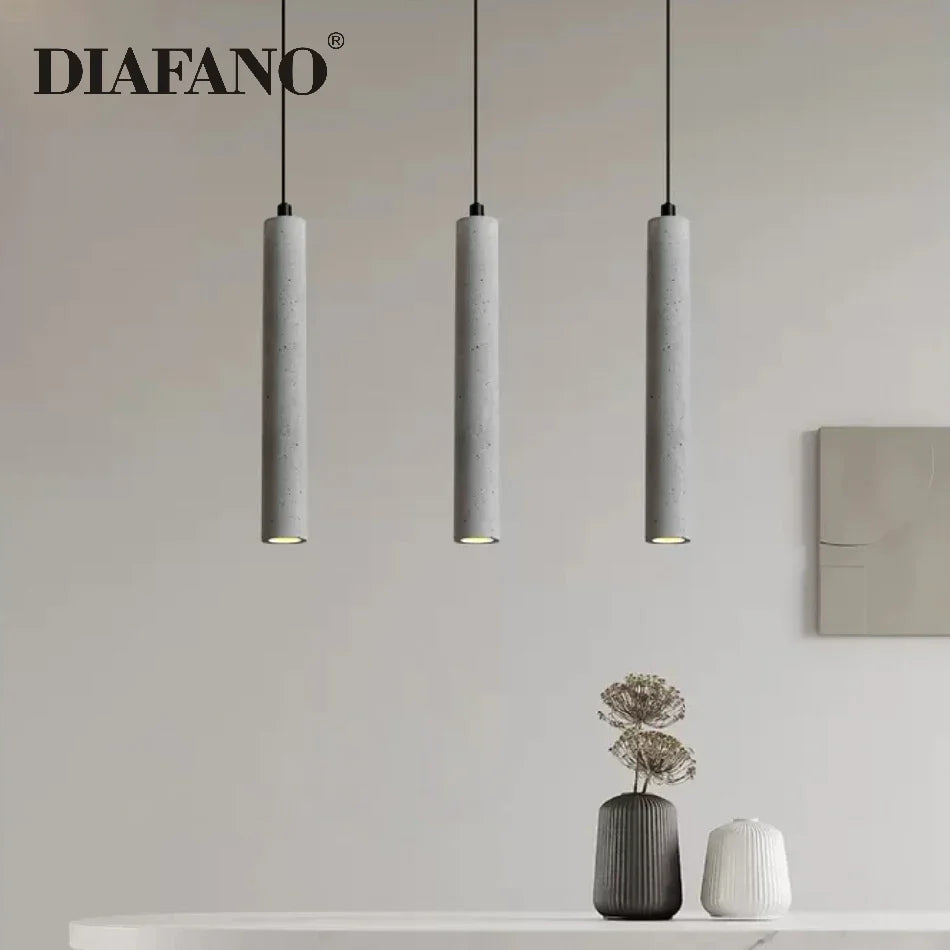 Afralia™ Concrete Tube Pendant Light Chandelier