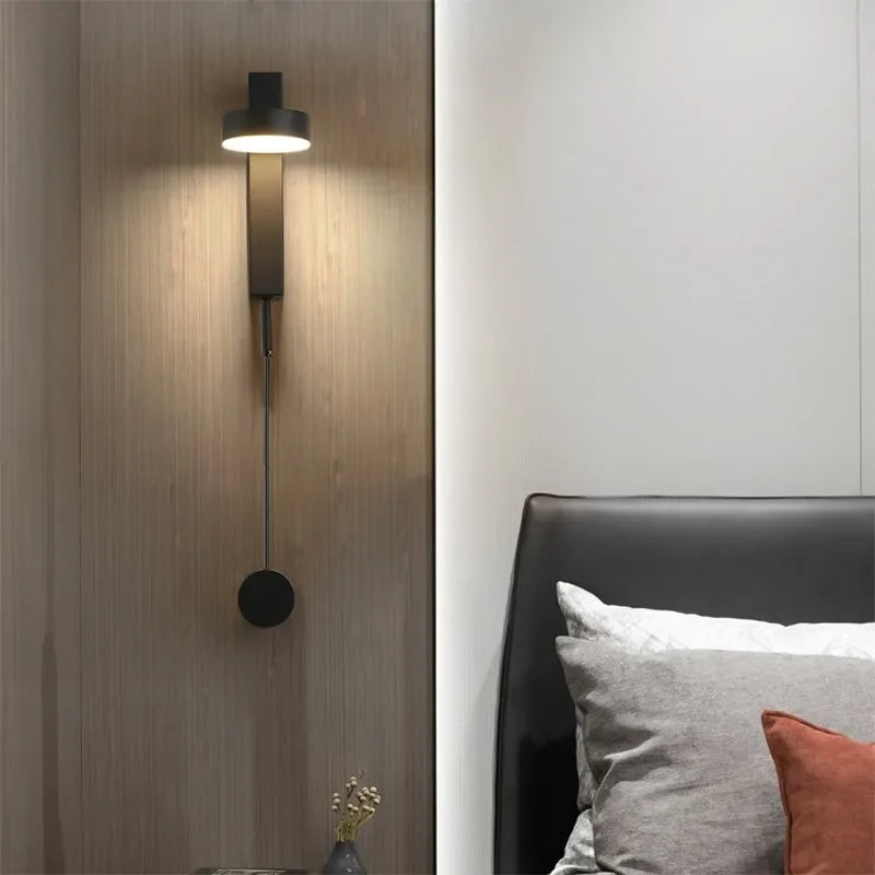 Afralia™ Adjustable LED Wall Lamp Rotation Dimming Switch Indoor Sconce Lighting