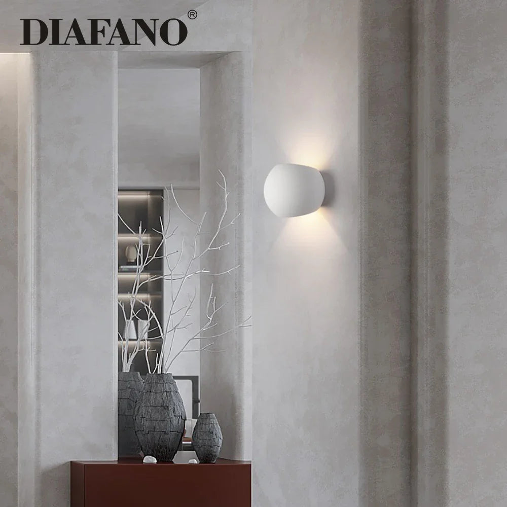 Afralia™ Gypsum LED Wall Lamp 5W Modern Creative Sconces Living Room Bedroom Lighting