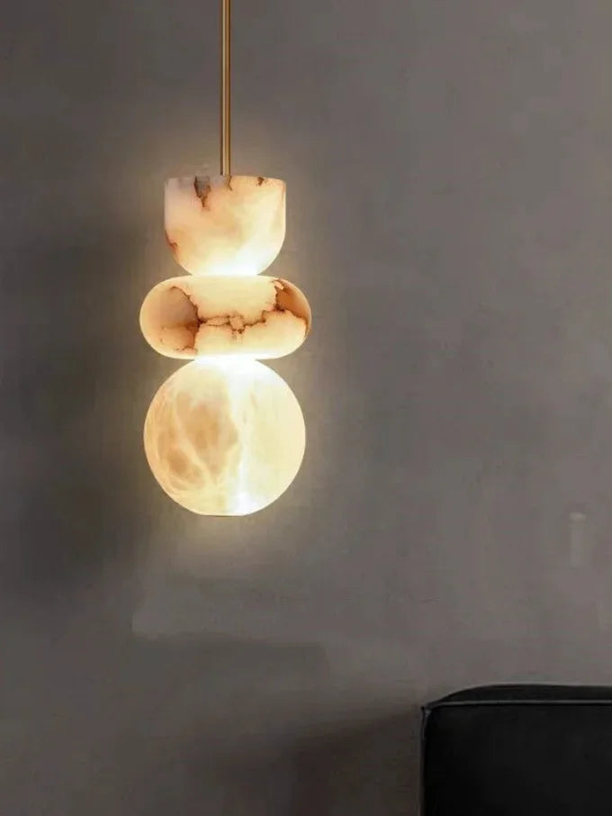 Afralia™ Marble LED Pendant Light for Modern Luxury Bedroom and Living Room