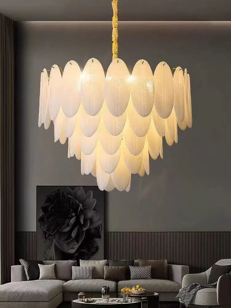 Afralia™ Luxury Feather Art Glass Chandelier - Nordic Minimalism Design