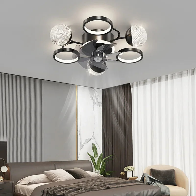 Afralia™ LED Ceiling Fans with Lights Remote Control for Indoor Lighting