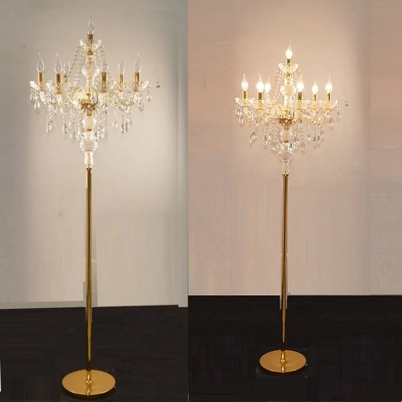 Afralia™ Crystal Floor Lamp: Modern French Style for Living, Bedroom, Dining, Kitchen