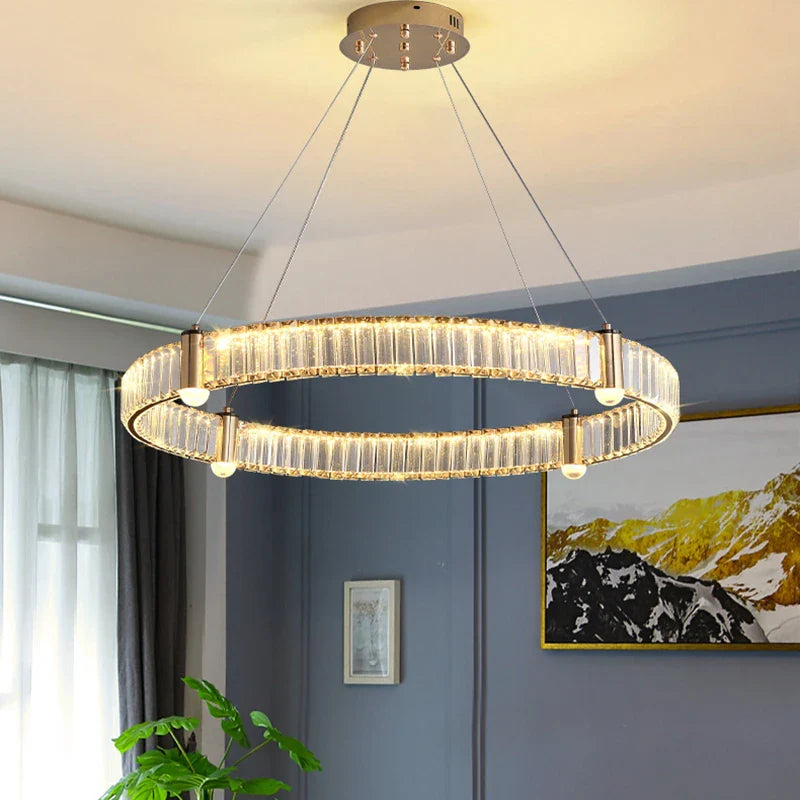 Afralia™ Crystal Ceiling Chandelier LED Indoor Lighting for Living Room Bedroom Study