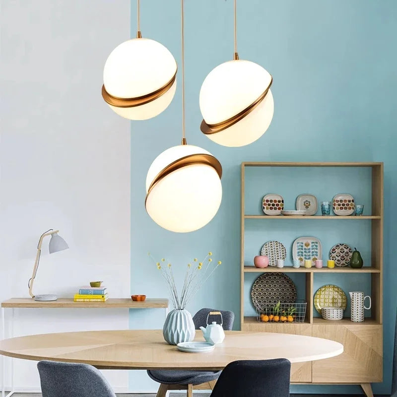 Afralia™ Golden Ball Pendant Light | Nordic Style Dining Room Chandelier