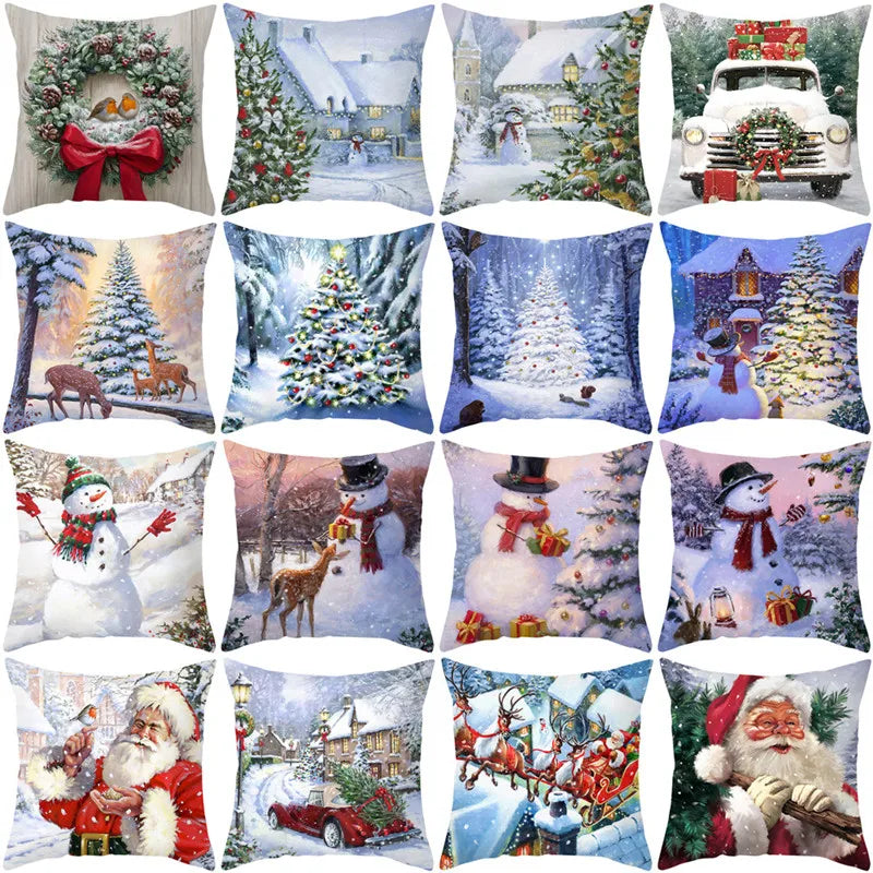 Afralia™ Christmas Tree Snow Pillowcase - Festive Holiday Home Decor & Sofa Cushion Cover