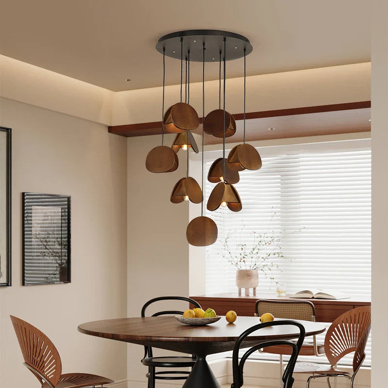 Afralia™ Antique Style Solid Wood Retro Pendant Light - High-End Living Room Lighting