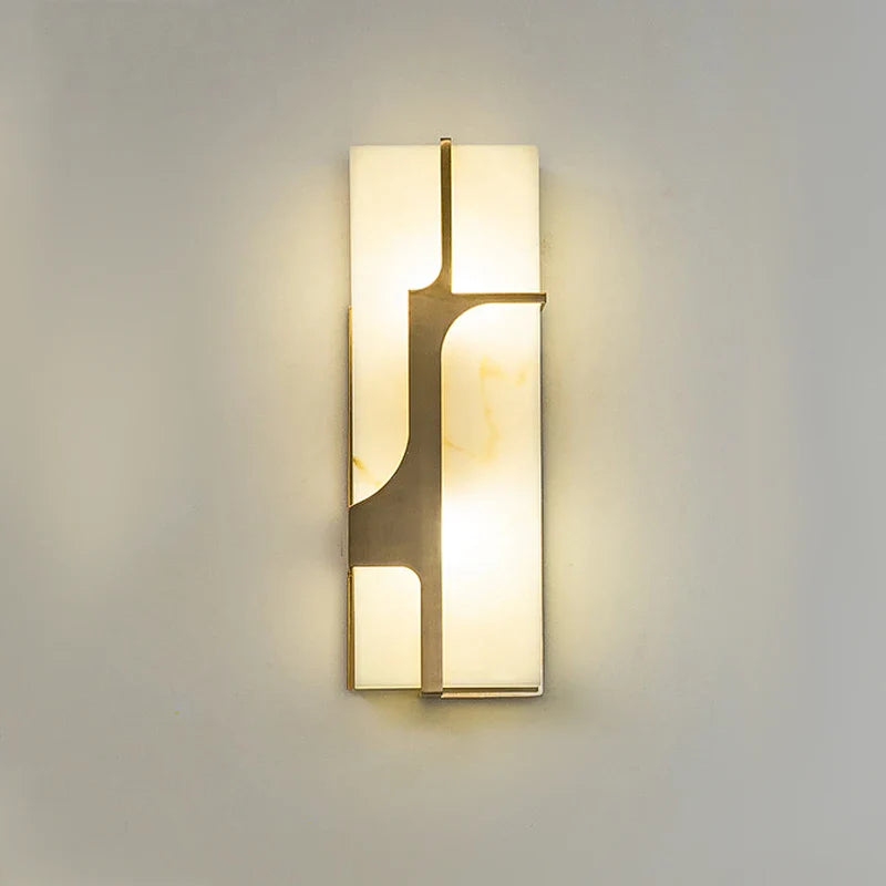 Afralia™ Imitation Marble LED Wall Lamp - European Retro 50CM Villa Living Room Light