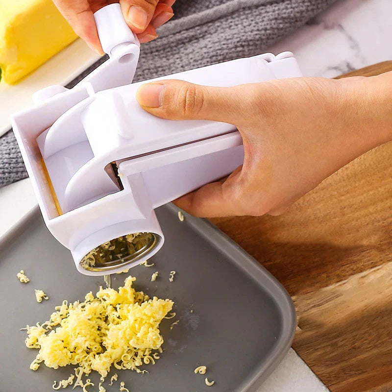 Afralia™ Stainless Steel Rotary Cheese Grater & Slicer: Kitchen Essential