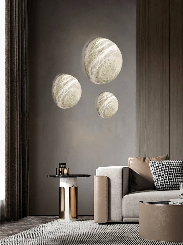 Afralia™ Luxury Marble Wall Sconce 2025: Italian Semi-circle Room Decor Light