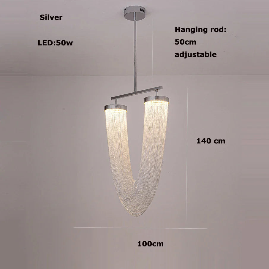 Afralia™ LED Aluminum Ceiling Chandelier Lighting Hanging Lamps for Foyer