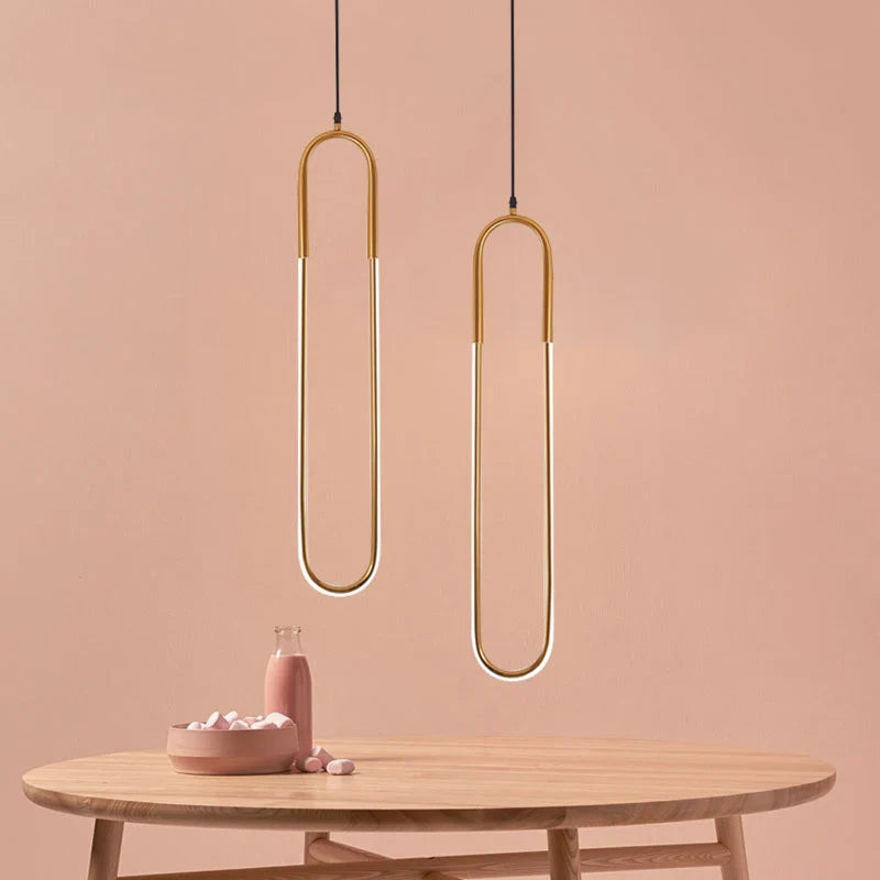 Afralia™ LED U-shaped Bar Chandelier for Dining Living Bedroom - Nordic Minimalist Style