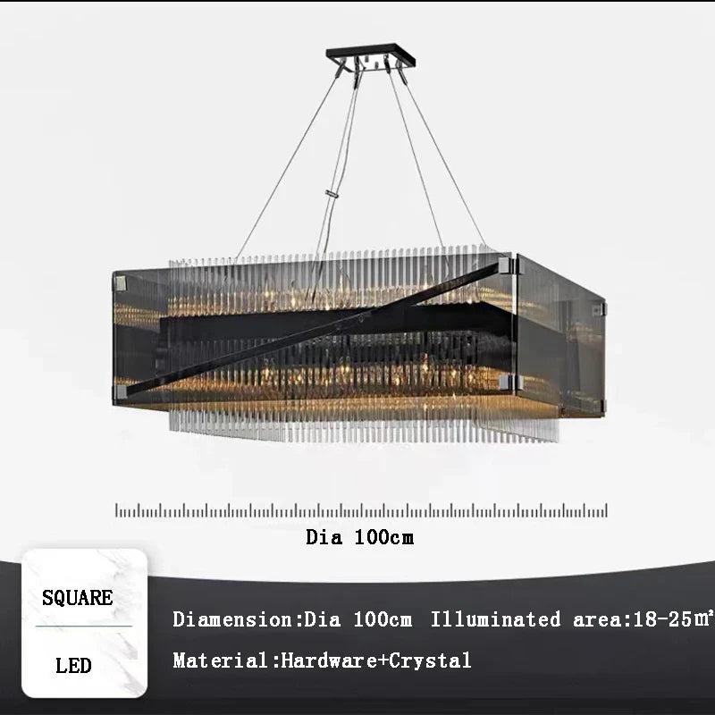 Afralia™ Crystal Glass Pendant Chandelier for Luxe Dining Room Decor