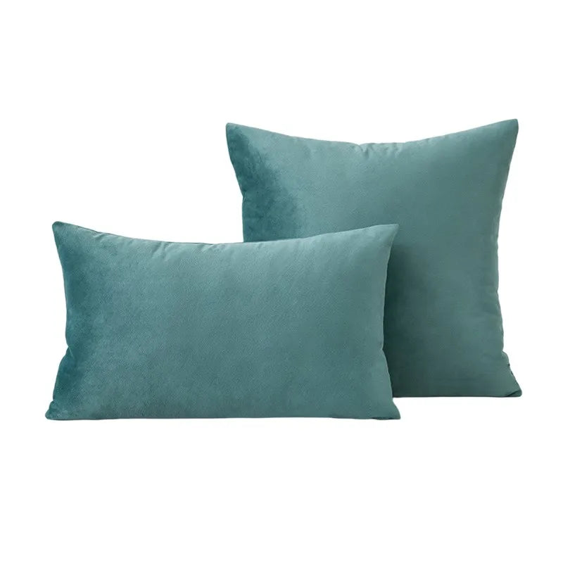 Afralia™ Velvet Luxury Cushion Cover in Inyahome Acqua Green - Home Decor Pillowcase
