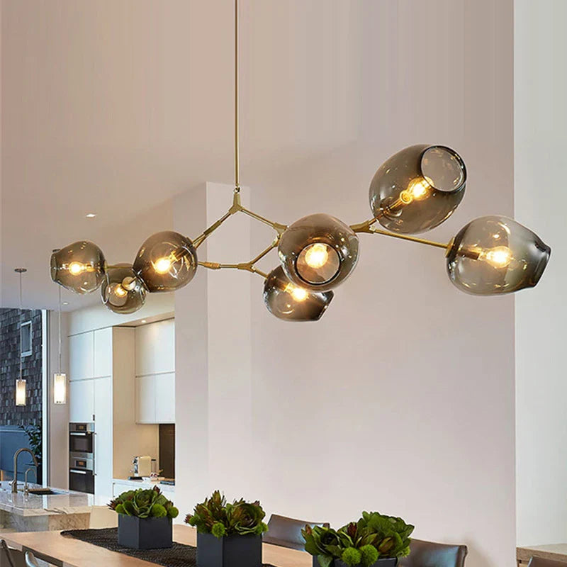 Afralia™ Gold Glass Ball Pendant Lights for Modern Dining Room Decor