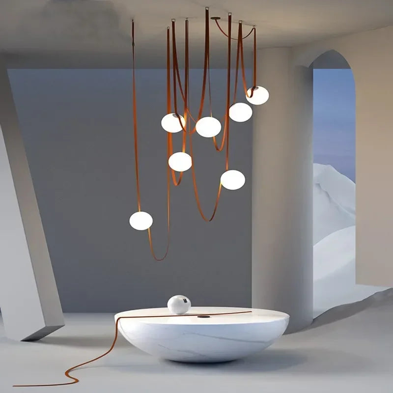 Afralia™ Nordic Glass Ball LED Pendant Chandelier for Home Decor