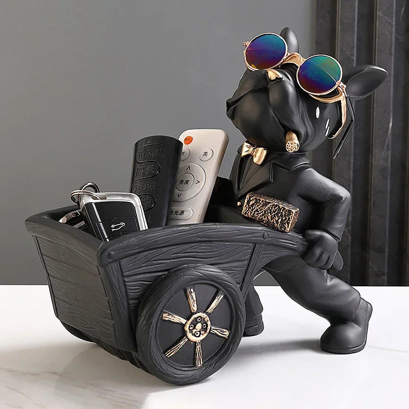 Afralia™ Dog Statue Storage Box Resin Art Sculpture Figurine Home Study Ornament