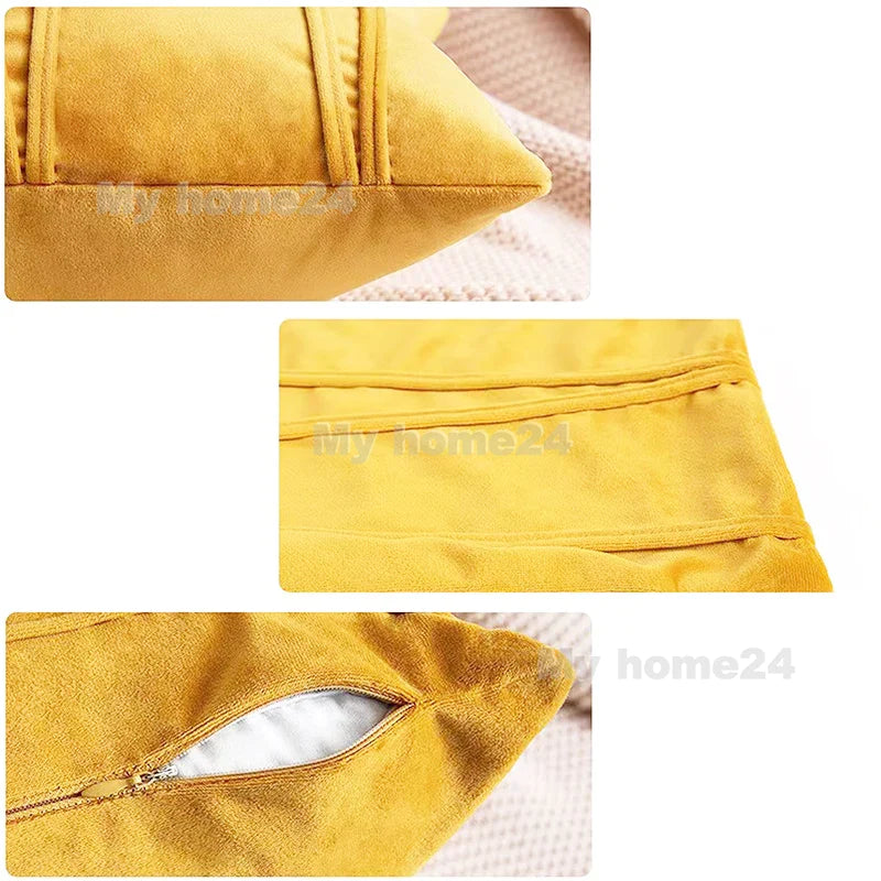 Afralia™ Solid Color Pillow Cases Set of 2 Closure Breathable Home Decor 45*45cm