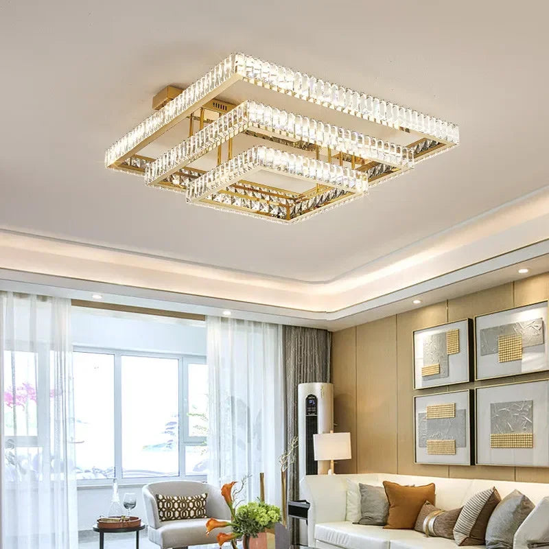 Afralia™ Crystal LED Ceiling Chandelier: Smart Dimmable Bedroom Lighting Fixture