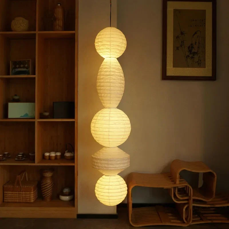 Afralia™ Noguchi Paper Lantern Pendant Lamp for Creative Living Spaces