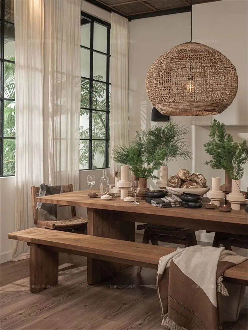 Afralia™ Wabi Sabi Vine Art Chandelier, Retro Countryside Lighting for Southeast Asian Style