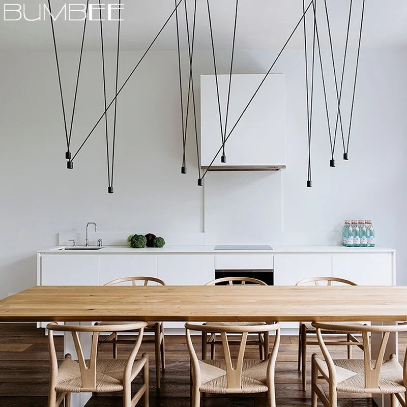 Afralia™ Modern Geometric Pendant Light for Living Room Kitchen Dining Vintage Style