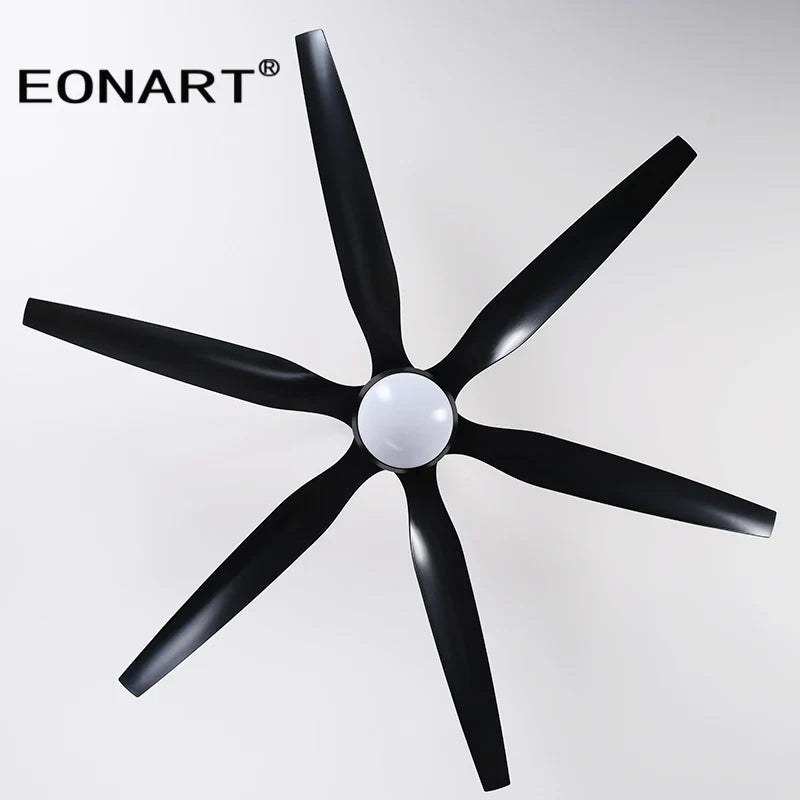 Afralia™ 66" Plastic Blade Ceiling Fan with LED Light and Remote Control