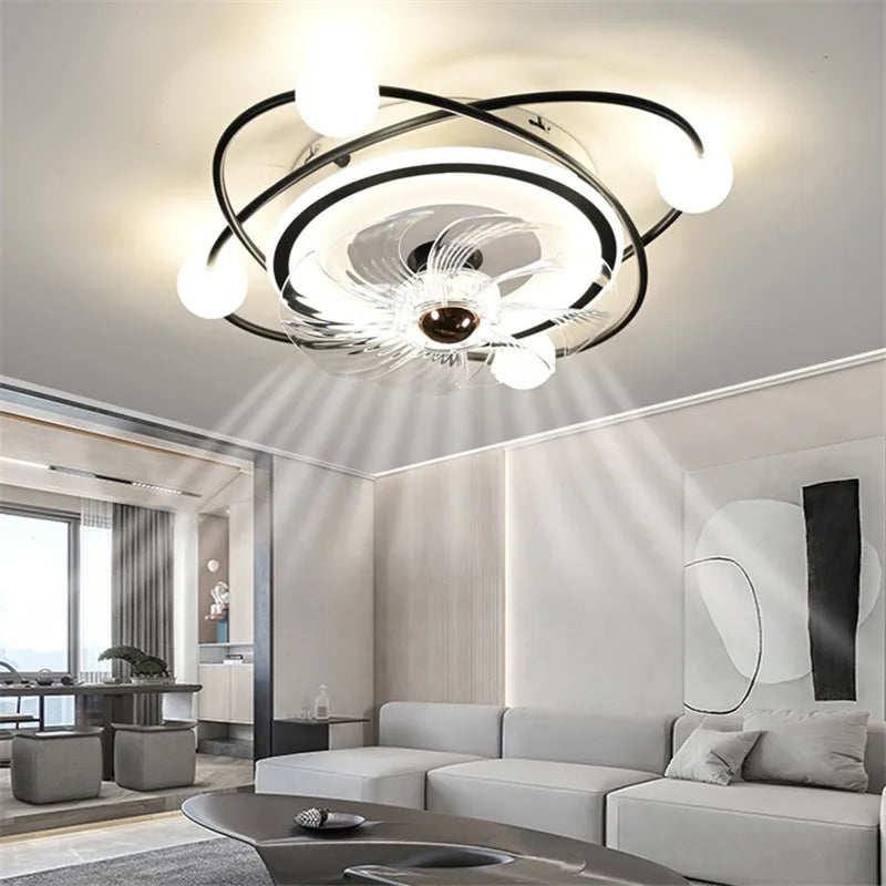 Afralia™ Nordic Ceiling Fan Light with Remote Control - 6 Fan Speeds