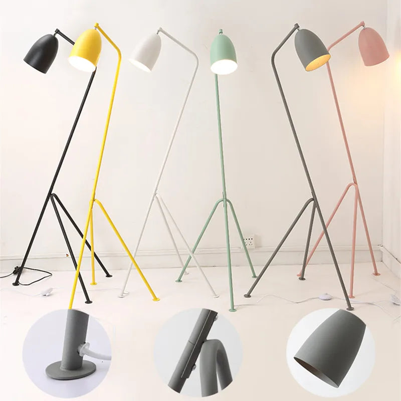 Nordic Macaron Grasshopper Floor Lamp by Afralia™