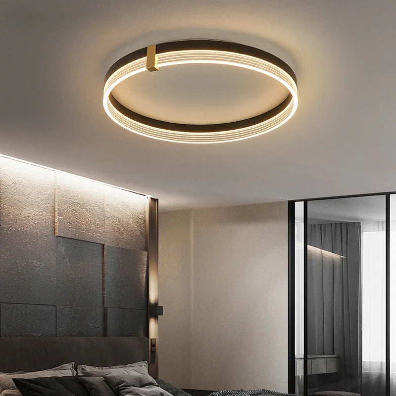Afralia™ Modern LED Ceiling Light for Living Room with Remote Control