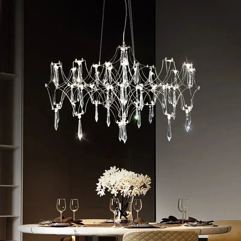 Afralia™ Starry Crystal Chandelier Ceiling Light Luxury Modern Living Room Bedroom Restaurant