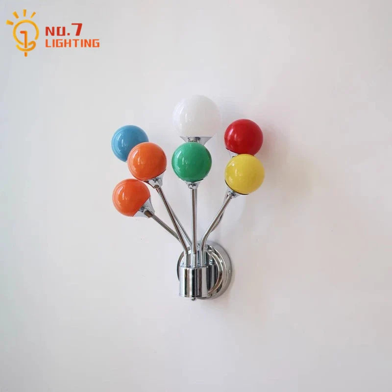 Afralia™ Rainbow Balloon Wall Lamp for Bauhaus Style Bedroom Decor