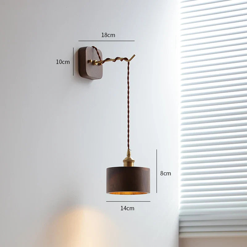 Afralia™ Walnut Wooden LED Wall Lights Fixture Indoor Lighting for Bedroom Living Room