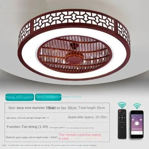 Afralia™ Integrated Invisible Ceiling Fan Lamp Chandelier for Living Room, Dining Room, Bedroom